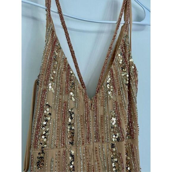 Mac Duggal NWT size 8 SEQUINED SPAGHETTI STRAP COWL BACK GOWN style 10932 - Picture 15 of 17